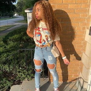 Beige Graphic T shirt